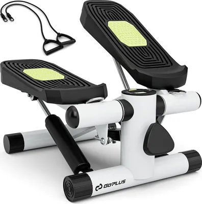 Immagine prodotto di COSTWAY Mini stepper con bande elastiche, resistenza e display LCD, swing stepper 100 kg, attrezzo fitness