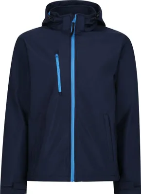 Productafbeelding van Regatta - "Venturer" softshell jas met capuchon voor heren, model FK2621 (maat M) (marineblauw/grijsblauw)