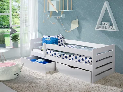 Image de Lit enfant avec barrière 80x180 COCHEM – blanc