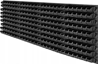 Obrázok produktu pre Nástenná doska na náradie – sada dierovaných dosiek Pegboard – 232 x 78 cm – 252 dielov s háčikmi a držiakmi – montáž na stenu