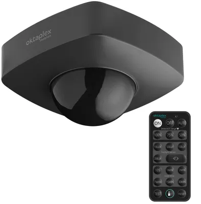 360° Bewegungsmelder außen, mit Fernbedienung, IP65, anthrazit, 230V