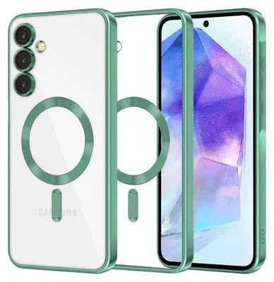 Produktbild von Techsuit Luxury Crystal Back Cover Hülle mit MagSafe für Samsung Galaxy A55 - Hellgrün