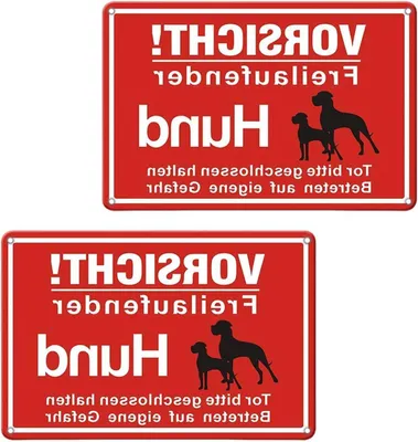 Productafbeelding van Waarschuwingsbord Hond - Hondenbord Metaal - Veiligheid Herinneren - Verdikte Randen - 20 x 30 cm - Rood