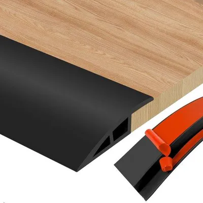 Produktbild von Selbstklebendes Übergangsprofil, PVC-Übergangsprofil für Boden für das Anschließen von Bodenverbindungen und Teppich Übergangsstufe, Bodenfliesen