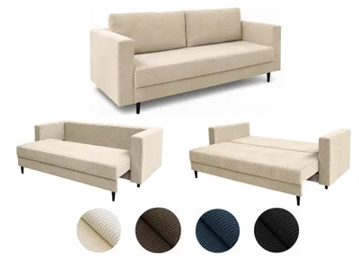 Produktbild von Schlafsofa Couch SANTINO mit Bettkasten & Schlaffunktion 230x95 cm Beige