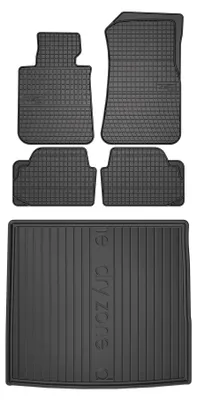 Zdjęcie produktu dla Dywaniki gumowe + mata bagażnika do BMW X1 E84 2009-2011 (SUV/crossover, standardowy bagażnik) – czarne, dopasowane – Wielganizator SolidPRO