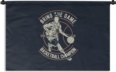Produktbild von MuchoWow® Wandteppich Wandbehang Basketball - Sport - Retro 60x40 cm Tapisserie Dekoration Wandtuch - Wanddekorationen