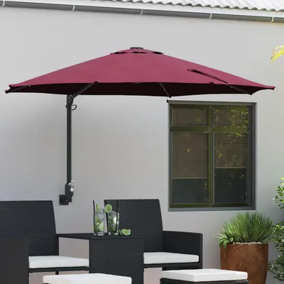 Immagine prodotto di vidaXL Ombrellone da giardino rosso Bordeaux 248 x 248 x 148 cm