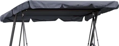 Produktbild von QUICK STAR Hollywoodschaukel Dachbezug 210 x 145 cm Grau Wasserdicht | Universal Ersatzdach Gartenschaukel 3 Sitzer | UV 50 Schaukel Dach Ersatz Bezug