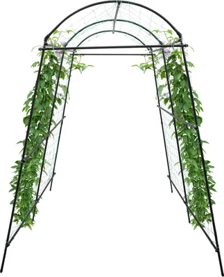 Image de 2,3m arc de jardin en métal arc de roses décoration pour plantes grimpantes noir