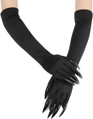 Imagen del producto de Guantes de Halloween, color , largos, con uñas de plástico, reutilizables, para disfraces