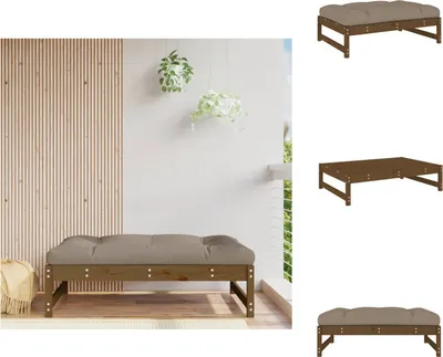 Produktbild von vidaXL Gartenhocker Honigbraun 120x80 cm Massivholz Kiefer - Gartensofaelemente