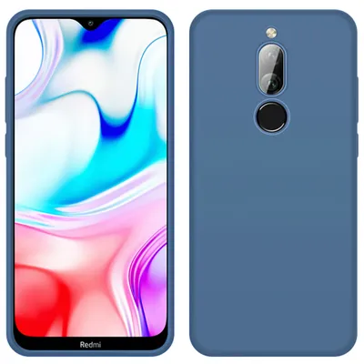 Obrázek produktu pro Pouzdro Redmi 8, tekuté silikonové pouzdro odolné proti nárazům a poškrábání ochranné pouzdro pro Xiaomi Redmi 8 Modrý