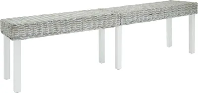 Produktbild von Sitzbank Weiß 160x35x45 cm Natur Kubu Rattan & Massivholz Mahagoni