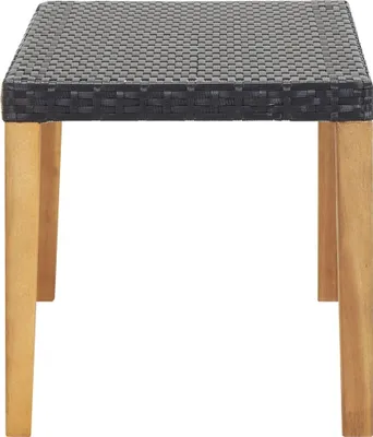 Produktbild von Möbel Gartenbänke - Schwarz - CLORIS Gartenbank 120 cm Schwarz Poly Rattan und Massivholz Akazie,6 Kg - 147437