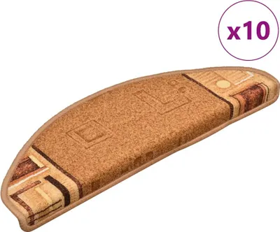 Zdjęcie produktu dla vidaXL Maty na stopnie samoprzylepne 10 szt. 65x21x4 cm beżowe