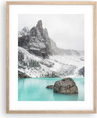 Produktbild von Gerahmtes Poster - Rahmen in heller Eiche - Berge See Schnee - 40x50 cm - Wand Bild - Wanddeko - Wandbilder - Kunstposter - Wandposter - Bilderrahmen - Bilder - Kunstdruck - P2NPA40x50-4377