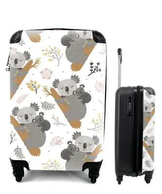 Produktbild von MuchoWow® Koffer Handgepäck Trolley Rollkoffer Kleine Reisekoffer mit 4 Rollen - Muster - Koala - Schlafen - Cabin Size < 55x40x23 cm & 55x40x20 cm - Kinderkoffer - Kabinenkoffer - Boardgepäck - Reise-Box - Reisekoffer - Reisegepäck - Koffer mit Bild - Trolley für Kinder