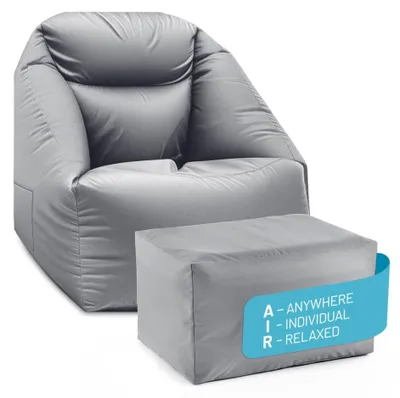 Produktbild von Lumaland Sitzsack-AIR Relax-Set grau Basic Sessel + Hocker