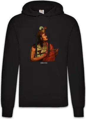 Produktbild von Urban Backwoods Atahualpa Portrait, Herren Hoodie, Farbe: Schwarz, Größe: M
