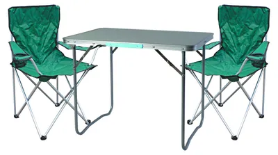 3-teiliges Campingmöbel Set Grün 2x stuhl inkl. Tasche + 1x Tisch