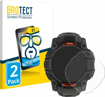 Produktbild von 2x Für Garmin Instinct 3 Solar (45 mm) Schutzfolie BROTECT Displayschutz Display Schutz Folie Klar Transparent