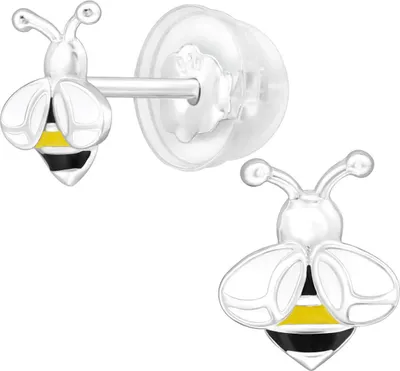 Produktbild von Kinder Ohrringe 925 Sterling Silber Ohrstecker vergoldet mit Biene Material - Silber