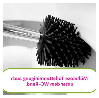 Produktbild von Silikon WC Ersatzbürstenkopf, 67 mm, Set für M12 WC-Garnituren, mit M12 Innengewinde, 5 Stück, schwarz