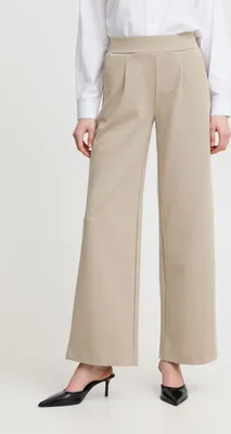 Obrázek produktu pro b.young BYRIZETTA WIDE PANTS 2 Dámské kalhoty Látkové kalhoty se strečovým širokým nohavicím, elastickým pasem a puky.