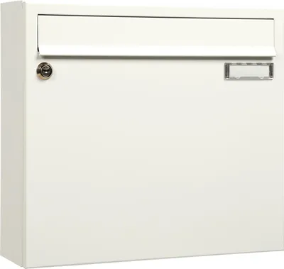 Produktbild von MEFA Briefkasten Stahl pulverbeschichtet BxHxT 370/330/110 Sonate mit 1 Namensschild, weiss