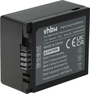 Produktbild von vhbw Akku Ersatz für Panasonic DMW-BLB13E, DMW-BLB13 für Kamera (1000 mAh, 7,2 V, Li-Ion)