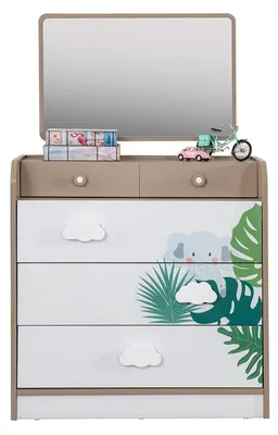 Produktbild von Kommode mit Spiegel Möbel Jugendzimmer Braun Kommode mit Spiegel Holz