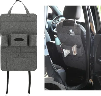 Produktbild von 2 Stück Autositz Organizer Filz Grau