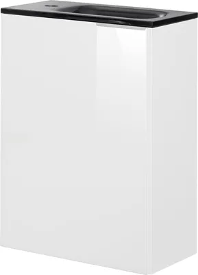 Produktbild von Fackelmann KARA Gäste WC Set 2-teilig 45 cm, Weiß, links, Glas Anthrazit