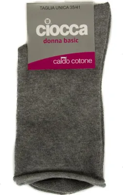 Obrázek produktu pro Nízké dámské ponožky s lemem bez gumy, bavlna, CIOCCA, č. výrobku 774/2, velikosti 35–40, 84 % bavlna, 15 % polyamid, 1 % Elastan