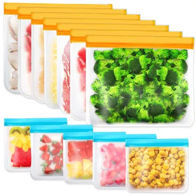 Image de Solidchoice - Lot de 12 sacs de congélation réutilisables, sans BPA, pour la conservation des aliments