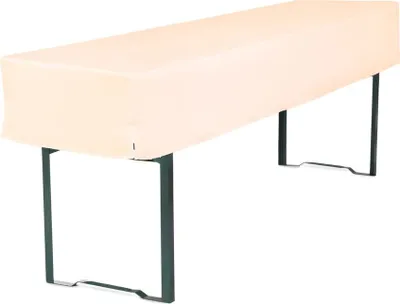 Produktbild von TexDeko Biertischhusse Tischdecke 3/8 Länge für Bierzelttisch Premium blickdicht waschbar 220x50x30cm (Creme)