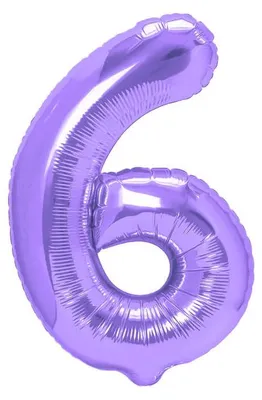 Produktbild von Folienballon, Zahl 6, violett, 100 cm