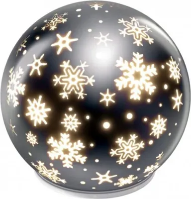 Image de EMOS LED Boule de Noël en verre - flocons de neige, 12 cm, 3x AA, intérieur, blanc chaud, minuterie, DCLW28