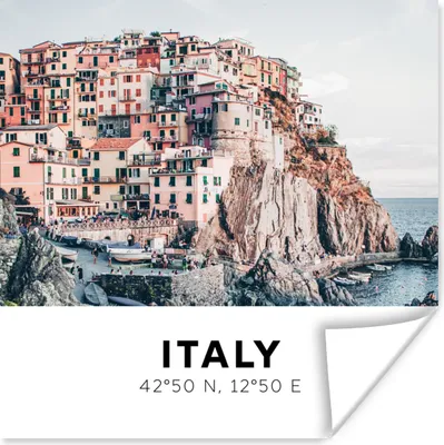 Produktbild von MuchoWow® Poster Meer - Cinque Terre - Italien - Amalfi 50x50 cm - Wohnzimmerdekoration