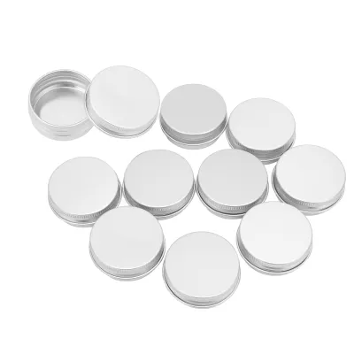Zdjęcie produktu dla 10 okrągłych aluminiowych puszek z zakrętką, nadających się do przechowywania świec, gliny oraz jako słoiki do przechowywania (10 ml)
