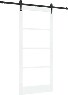 Imagen del producto de Puerta Corredera 93 x 202 cm Madera de pino maciza y vidrio