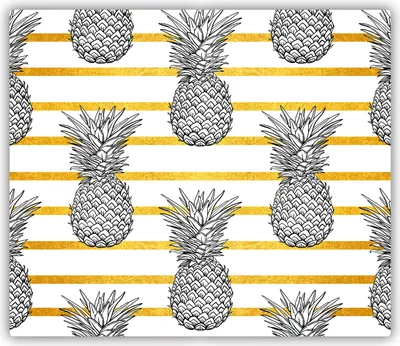 Produktbild von Tulup Glas Herdabdeckplatte Glaskeramikkochfeld-Abdeckung Spritzschutz Glasabdeckplatte Kochplattenabdeckung und Schneidebrett - Einteilig - 60x52 cm Ananas Streifen