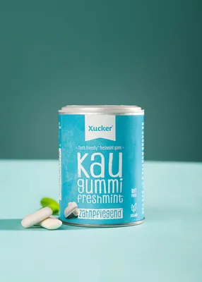 Produktbild von Xucker Kaugummis Freshmint Dose, zuckerfreie Kaugummis mit Xylit, 100 g