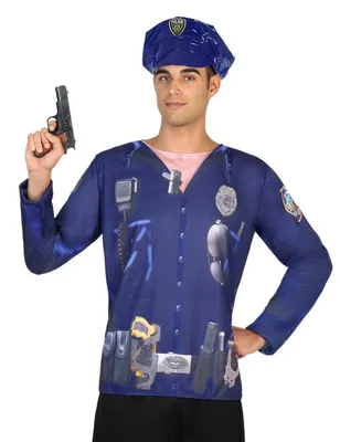 Produktbild von T-Shirt Polizist für Herren blau