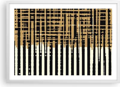 Produktbild von Gerahmtes Poster - Weißer Rahmen - Abstraktion Weiß Gürtel - 70x50 cm - Wand Bild - Wanddeko - Wandbilder - Kunstposter - Wandposter - Bilderrahmen - Bilder - Kunstdruck - P2WAA70x50-4857