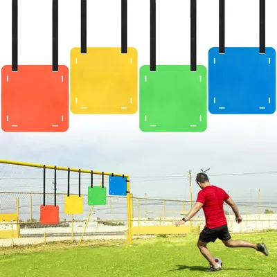 Produktbild von 4 Fußballtore für Torschusstraining, mit Zielnetz, zur Verbesserung der Schussgenauigkeit, Agilität und Geschwindigkeit im Hockey und Baseball