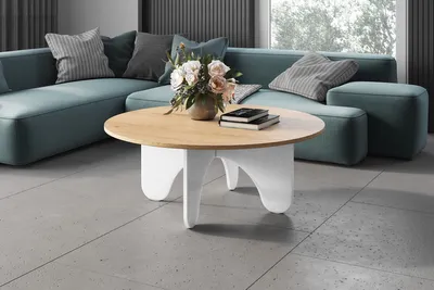 Produktbild von Design Couchtisch HRL-111 Hochglanz Wohnzimmertisch Highgloss Rund Tisch ⌀100 cm x 40 cm