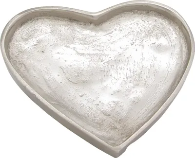 Produktbild von Herz-Deko-Schale  Silberfarbene Metallschale in Herzform - 10x10x2 cm - 07201
