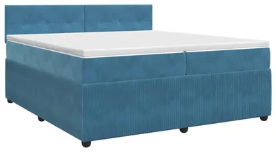 Immagine prodotto di vidaXL Letto a molle con materasso blu scuro 200 x 200 cm in velluto